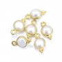 Conjunto de perlas de agua dulce redondas en plata de ley 925 ORO 7x13mm x 1ud