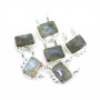 Conjunto de labradorite Charme em Prata 925 Sterling - 2 anéis - 8x10mm x 1pc