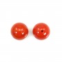 Natural Red Coral round half drilled 10mm x 1pc