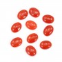 Cabochon Corail rouge Naturel ovale 6x8mm x 1pc