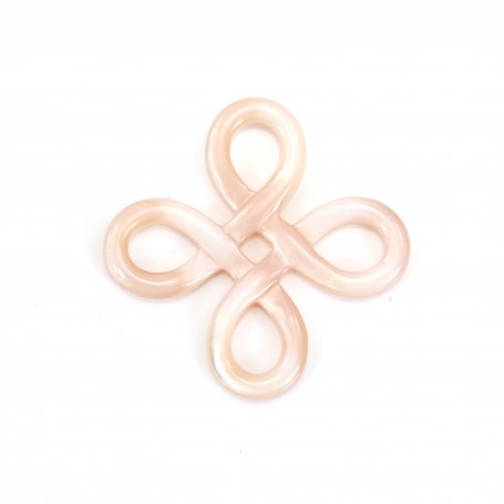 Pink mother-of-pearl chinese knot 20mm x 1pc