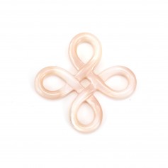 Pink mother-of-pearl chinese knot 25mm x 1pc
