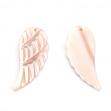 Pink mother-of-pearl wing 10x22mm x 1pc
