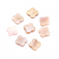 Pink mother of pearl clover shape 10mm x 2pcs