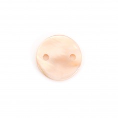 Pink, round, flat mother-of-pearl 8mm x 4pcs