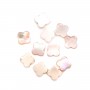 Pink mother-of-pearl clover beads 6mm x 4 pcs