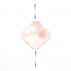 Pink mother of pearl clover shape 6mm x 2pcs