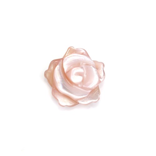 Mãe de pérola em forma de flor semi-perfurada (rosa) 10mm x 1pc