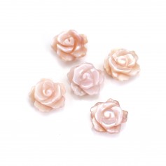 Mother of pearl half drilled flower shape (pink) 10mm x 1pc