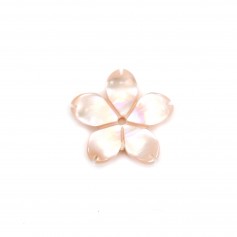 5 petals pink mother of pearl flower 12mm x 1pc