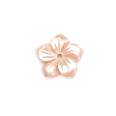 Pink mother of pearl flower 5 petals 10mm x 1pc