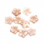 Pink mother-of-pearl 5 petal flower 8mm x 1pc