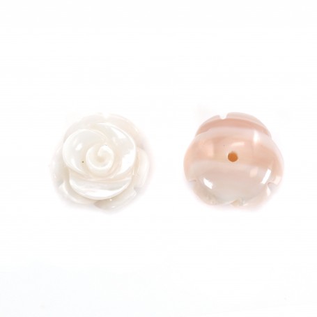 Pink mother-of-pearl rose 10mm x 1pc