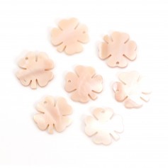 Pink mother of pearl in the shape of a 4 leaf clover 12.5mm x 1pc
