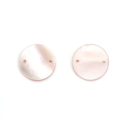 Nacre rose ronde plate 12mm x 1pc