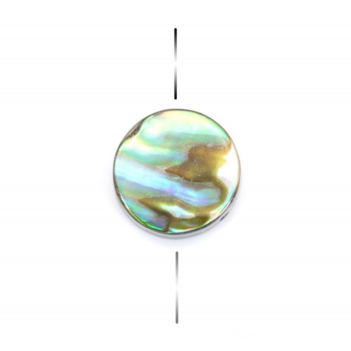 Abalone mother-of-pearl flat round beads 8mm x 10 pcs