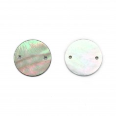 Round flat grey mother-of-pearl 10mm x 4pcs
