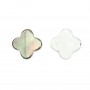 Gray mother-of-pearl clover beads 10mm x 4 pcs