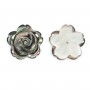 Gray half-driled mother-of-pearl flower 20mm x 1pc