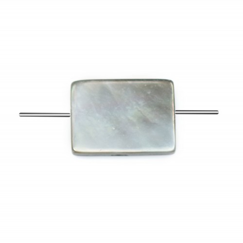 Gray mother-of-pearl rectangle beads 10x14mm x 10 pcs