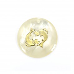 Pendant Pisces mother of pearl 20mm x 1pc