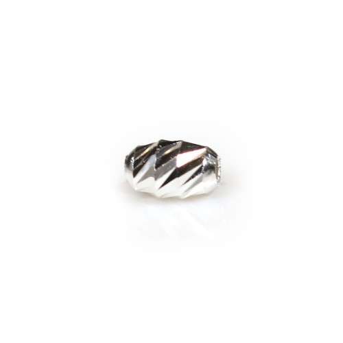 Perlina a forma di oliva in argento sterling 925, 3x4.5mm x 10pz