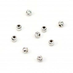 Geriffelte Perlen, 925er Silber, Größe 3mm x 10pcs