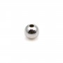 Pearl in shaped of ball, in 925 sterling silver rhodium, 2 * 0.8mm x 30pcs