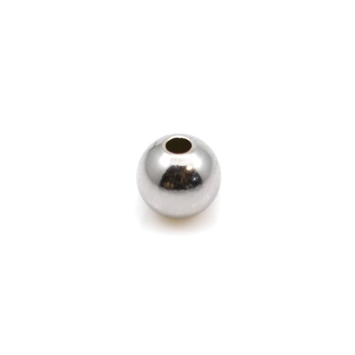 Perle a sfera in argento 925, placcate in rodio, 2 * 0,8 mm x 30 pezzi