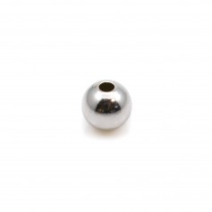 Perle a sfera in argento 925, placcate in rodio, 2 * 0,8 mm x 30 pezzi