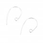 Sterling Silver Bass Clef Ear Wire 21mm x 2pcs