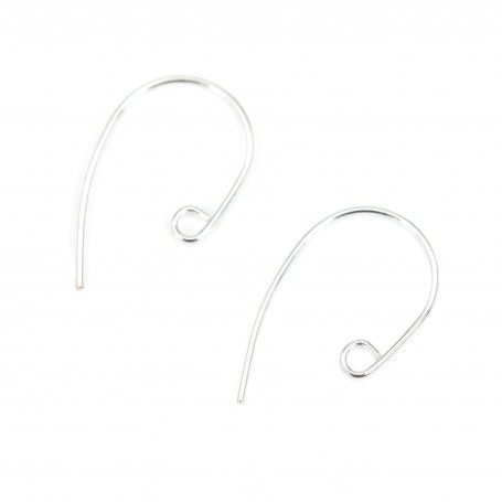 Sterling Silver Bass Clef Ear Wire 21mm x 2pcs