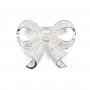925 silver and zirconium bow shaped brooch 30x37mm x 1pc