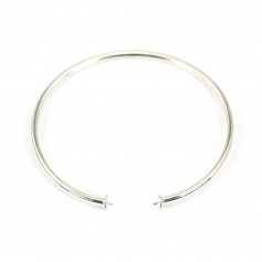 925 sterling silver flexible bangle for half-driled beads x 1pc