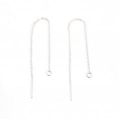 Round hoop earrings 1.0x75mm silver 925 x 2pcs