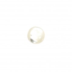 Cabochon de nacre blanche, de forme ronde 3mm x 4pcs