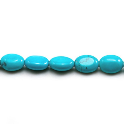 Turquoise reconstitue ovale 9*11mm x 40cm