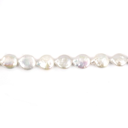Perle coltivate d'acqua dolce, bianche, barocche x 40 cm