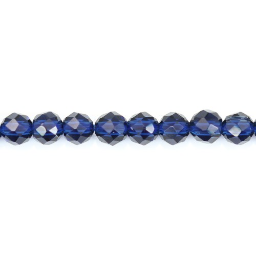 Round faceted synthetic sapphire 3mm x 37cm