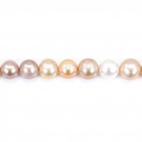 Multicolored round freshwater cultured pearls 12-14mm x 39cm