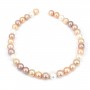 Multicolored round freshwater cultured pearls 12-14mm x 39cm