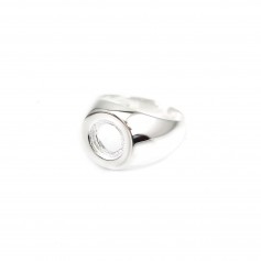 Ring mit verstellbarer Halterung rund 8mm Silber 925 - Große Größe x 1St