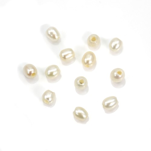 Perla cultivada de agua dulce, blanca, barroca, 7-9mm x 20pcs