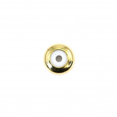 Round stopper, gold plated, 9mm x 6pcs