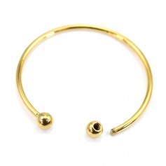 Bracelet ball screw plated by "flash" gold brass x 1pc