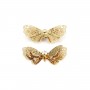 Charm butterfly with zirconium by "flash" gold on brass 12x20mm x 4pcs