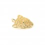 Panther charm by "flash" gold on brass 12x14.5mm x 4pcs