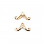 Gold flash plated mustache charm on brass 5.5x10mm x 5pcs