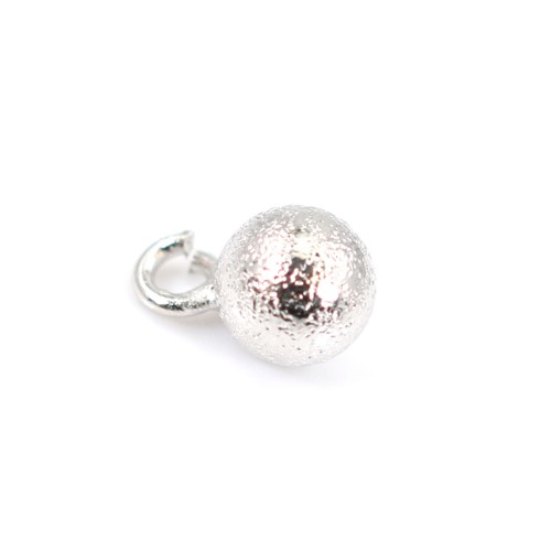 Round charm 5mm, plated by "flash" white gold on brass x 10pcs