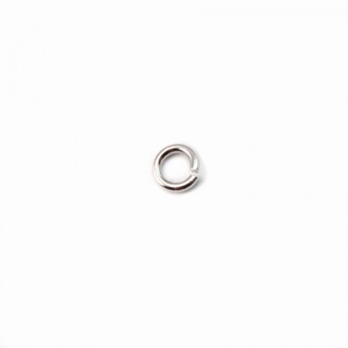 Offene Ringe aus rhodiniertem 925er Silber 5x0,8mm x 10St